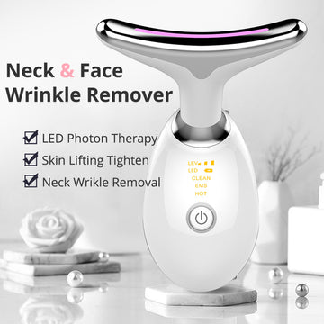 3-in-1 Face Massager - Electric Microcurrent Thermal Neck Lifting & Tighten Massager Plus Wrinkle Remover