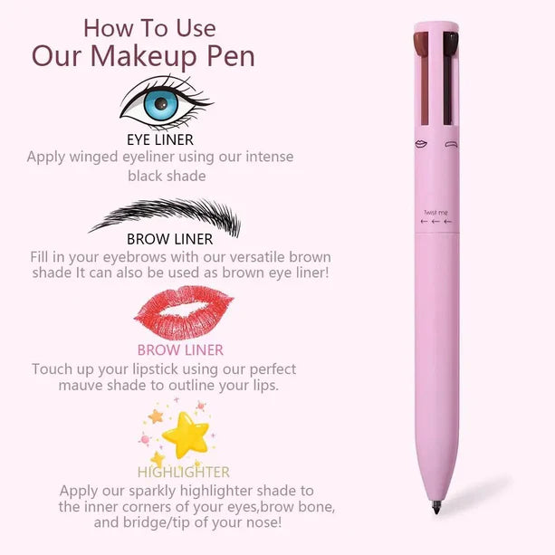 Waterproof 4-in-1 Makeup Pen